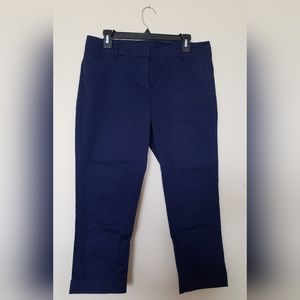 New York & Company- Stretch-Cropped-Straight leg-MidRise-Pants-Size 10-Navy Blue